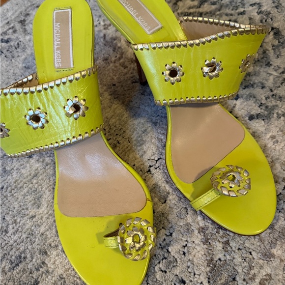 Michael Kors Shoes - Michael Kors Lime Green Heeled Sandals